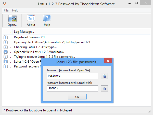 Screenshot for Lotus 1-2-3 Password 1.4b